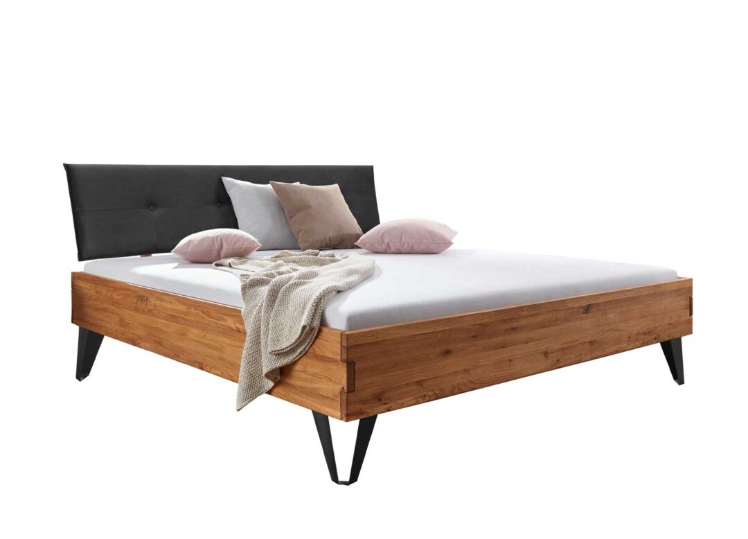 Lit double adulte en bois massif naturel