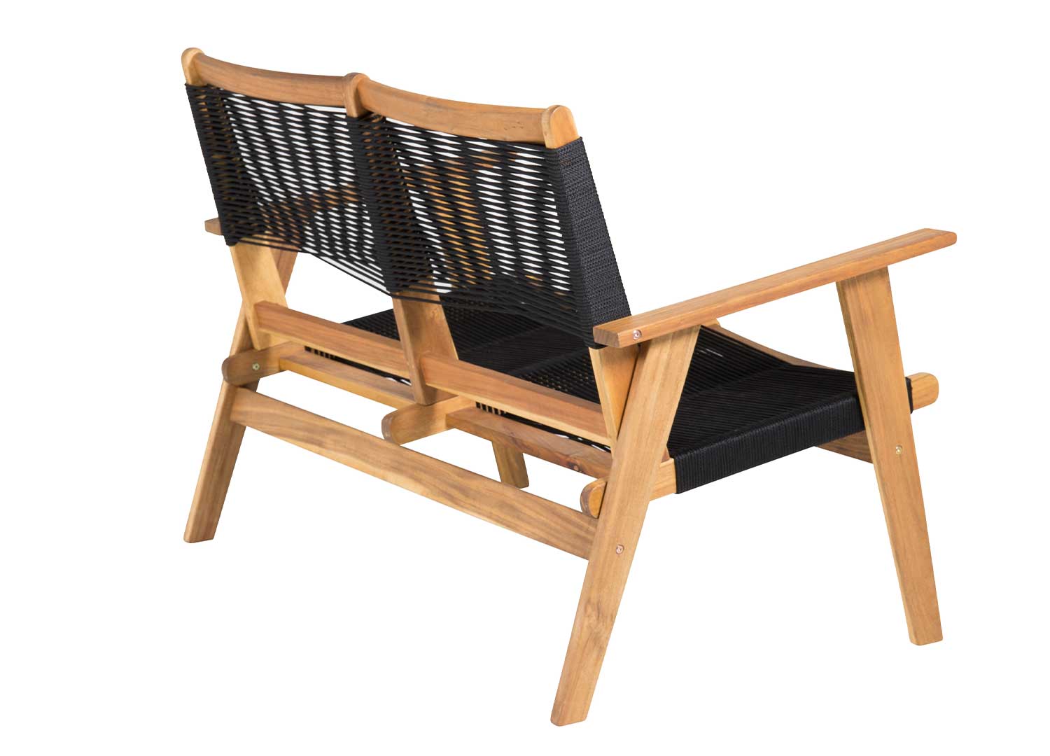 Banc de jardin en bois d'acacia et métal noir Garden - 8514