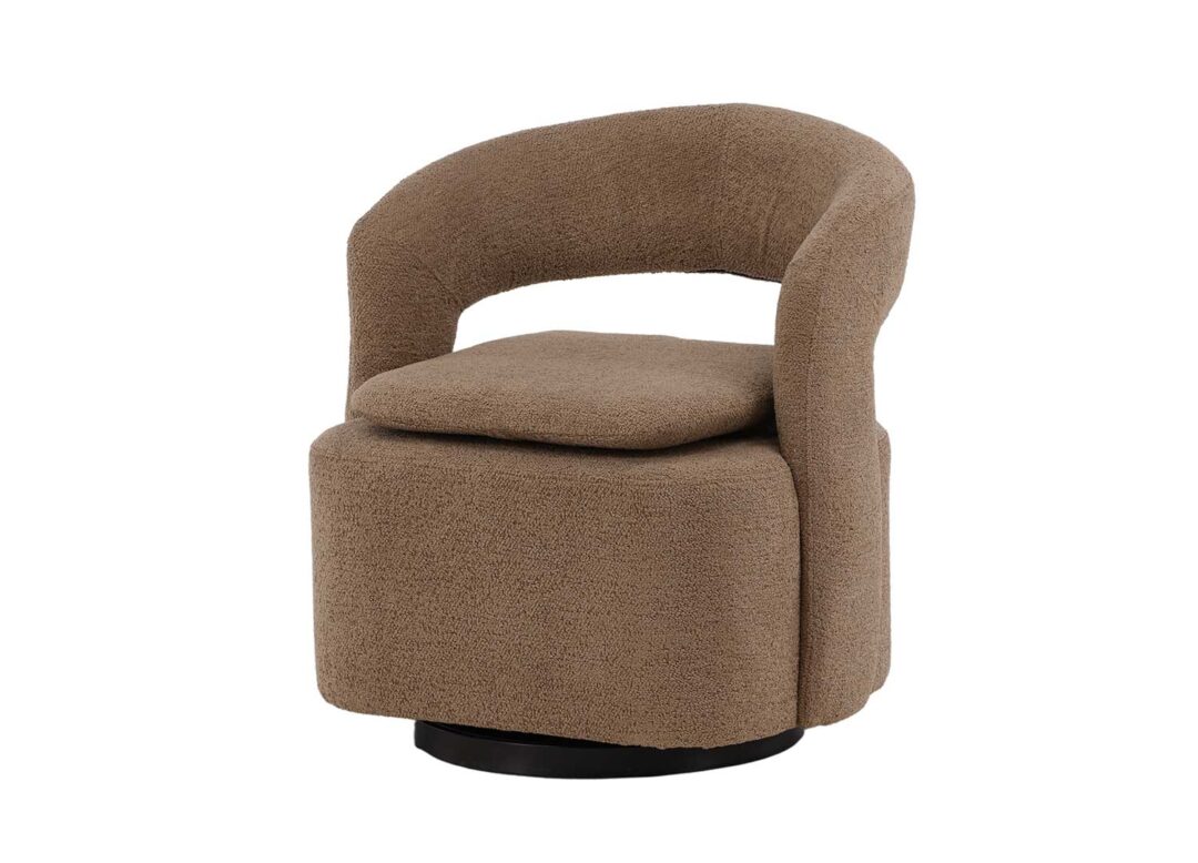 fauteuil pivotant en tissu bouclette