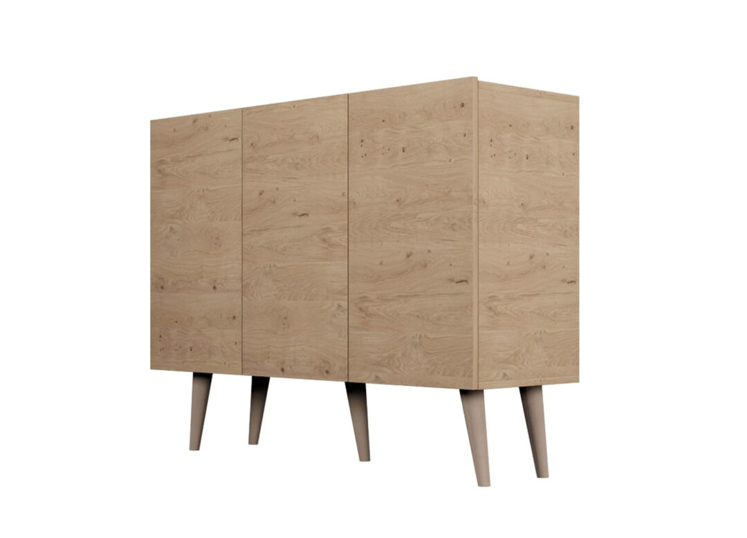 buffet pas cher scandinave 120 cm avec 3 portes