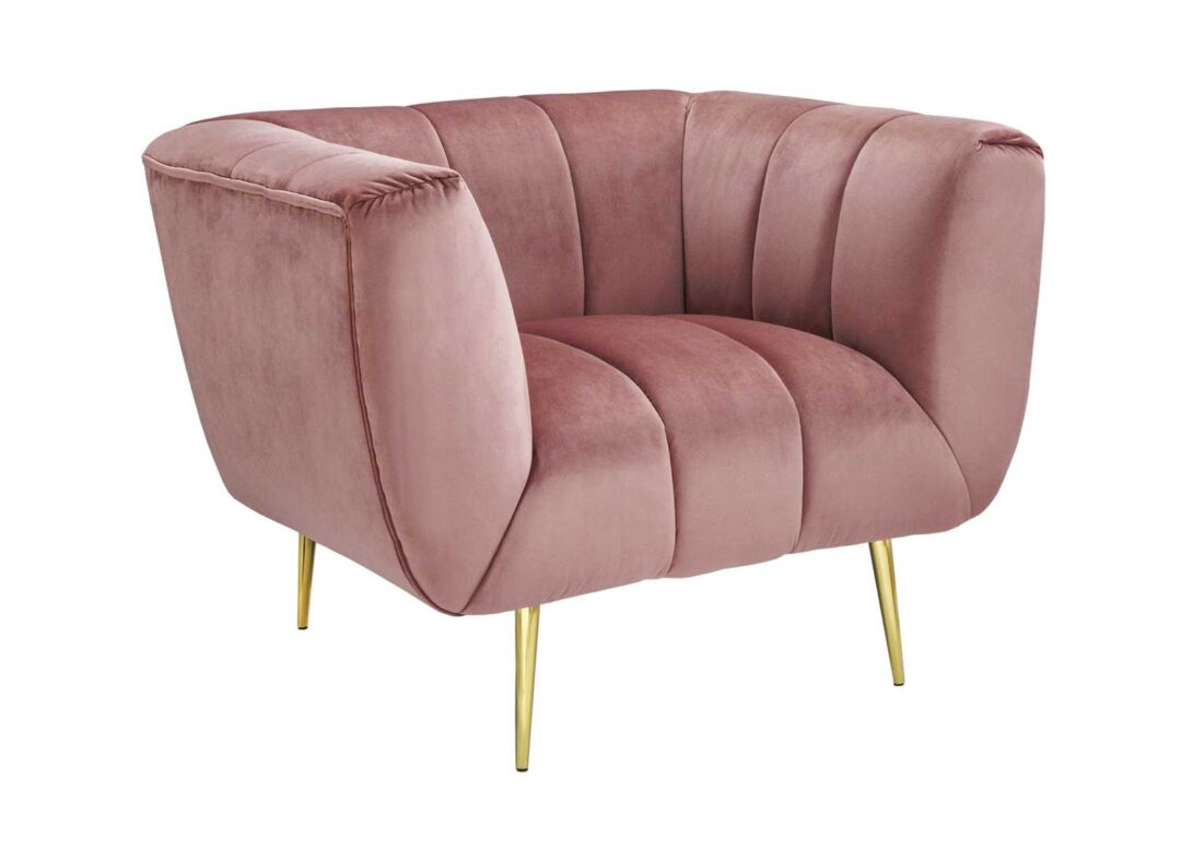 Fauteuil en velours rose moderne