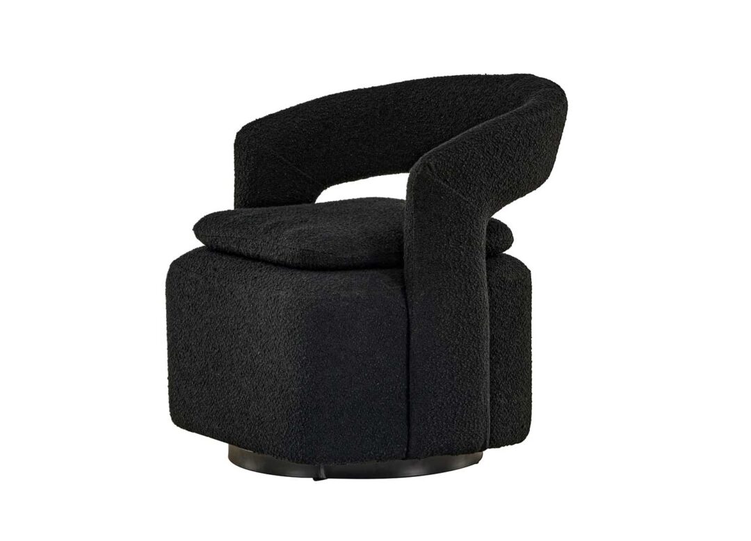 Fauteuil en tissu bouclette noir