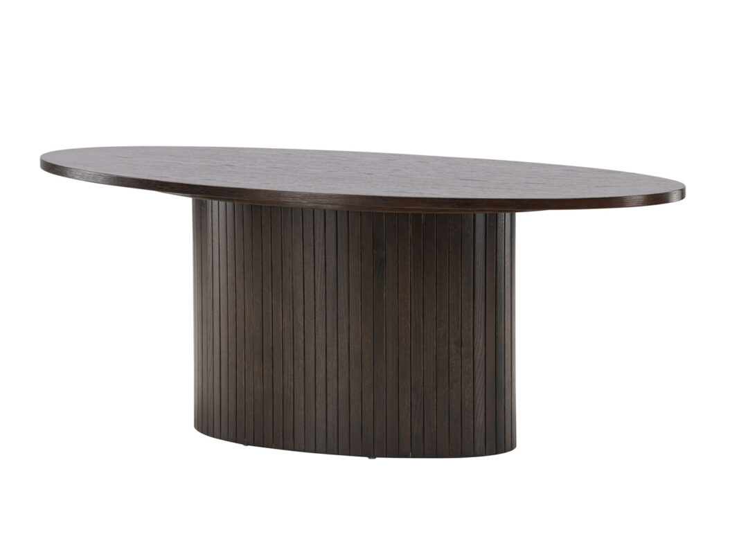 Table basse ovale aspect foncé