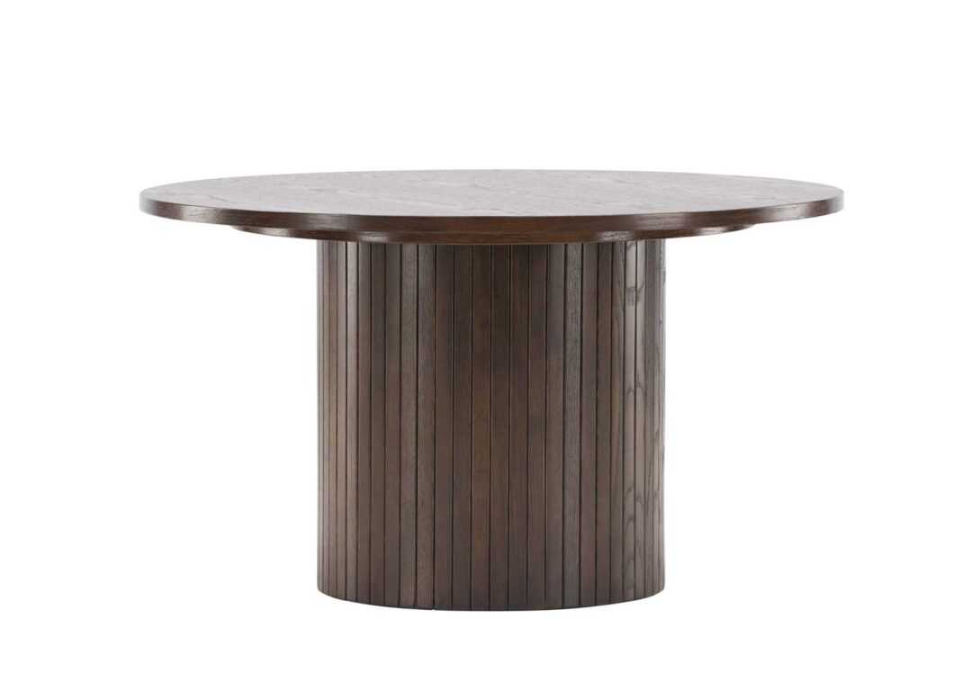 Table basse ronde 80cm aspect noyer foncé