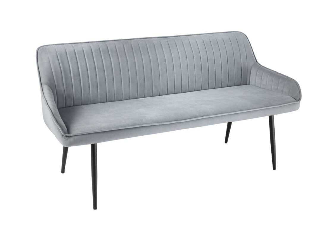 Banc de salle à manger en velours gris clair