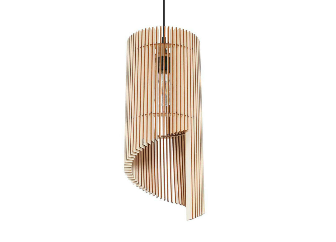 Lampe suspendue en bois naturel