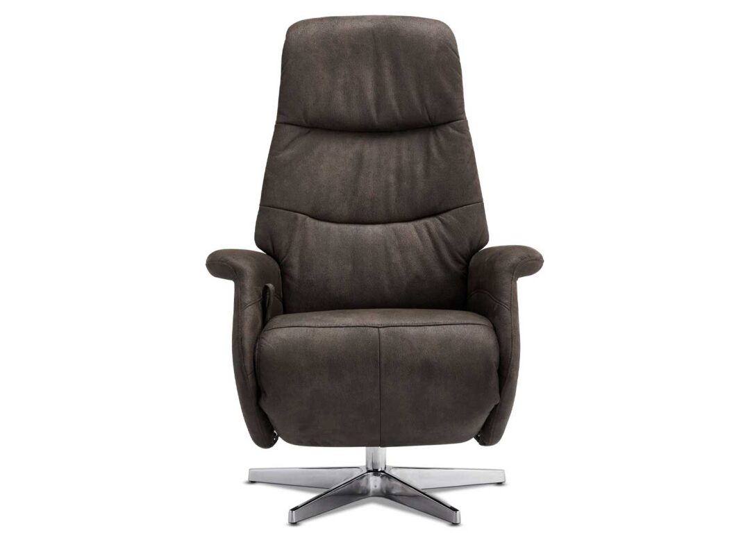 Fauteuil relax inclinable en microfibre marron moderne