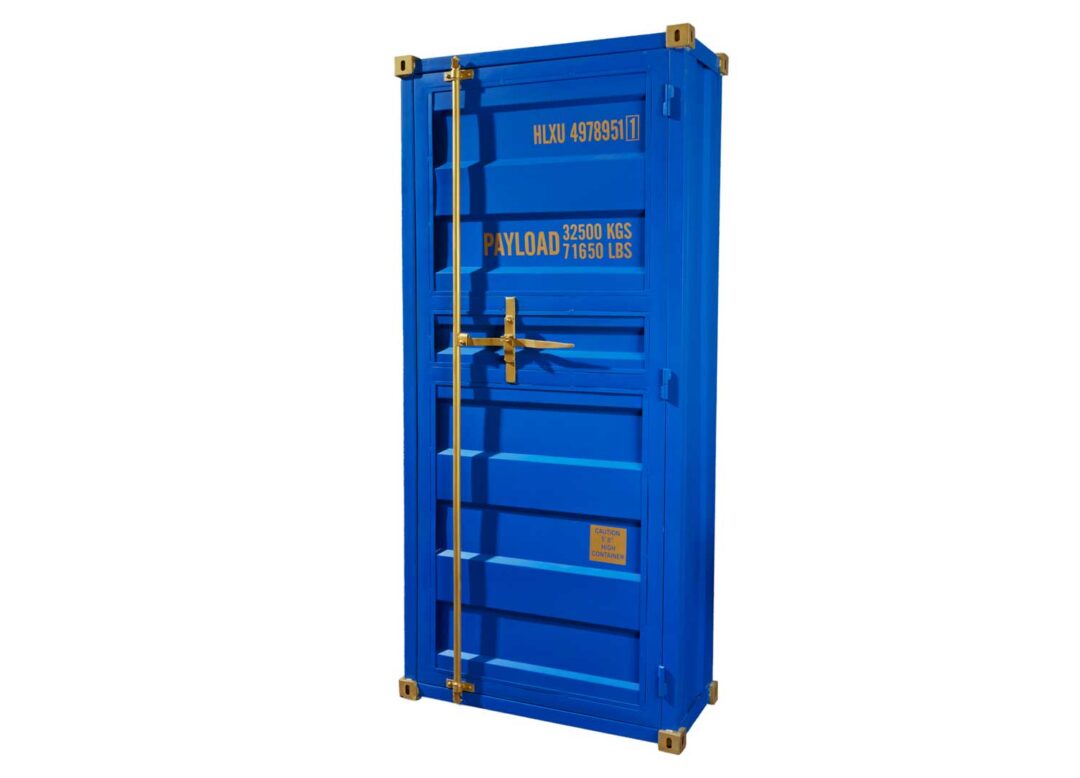 Meuble de bar container bleu haut de 180cm