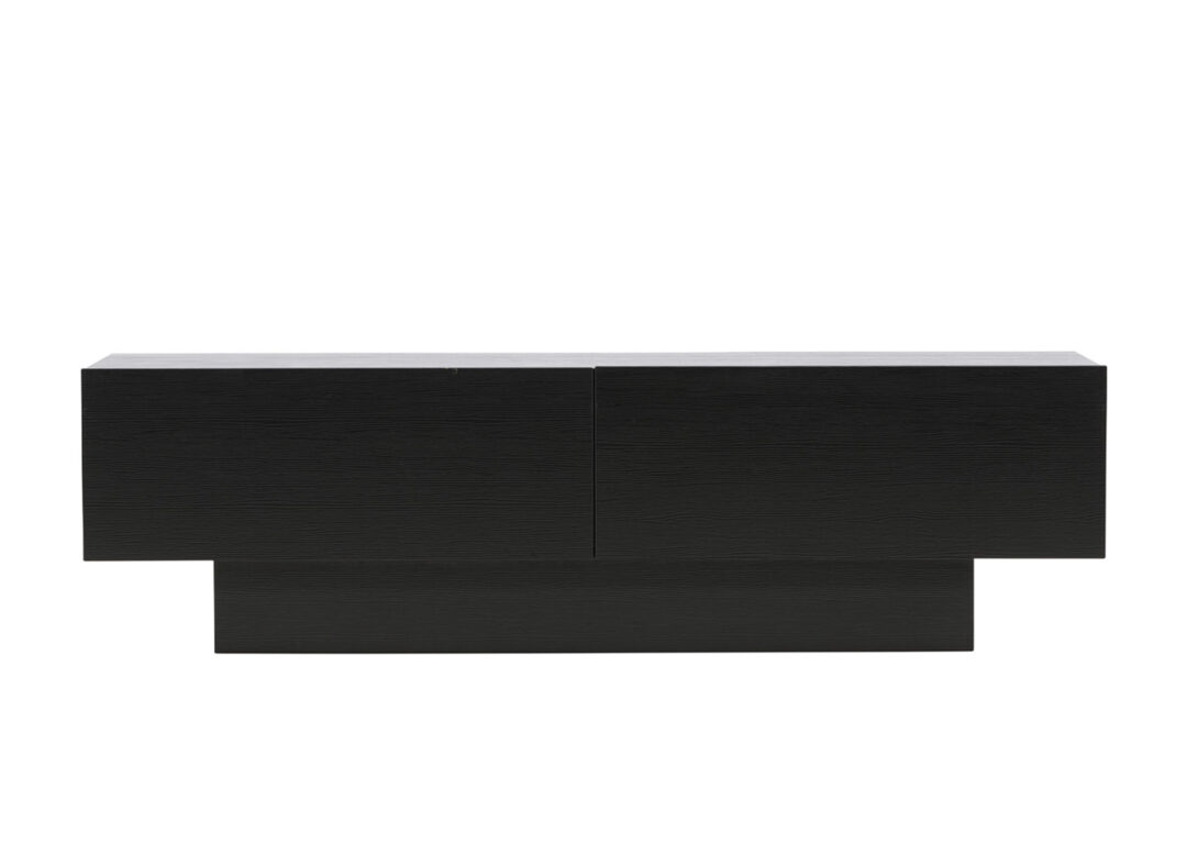 Meuble TV 160cm aspect bois noir style nordique