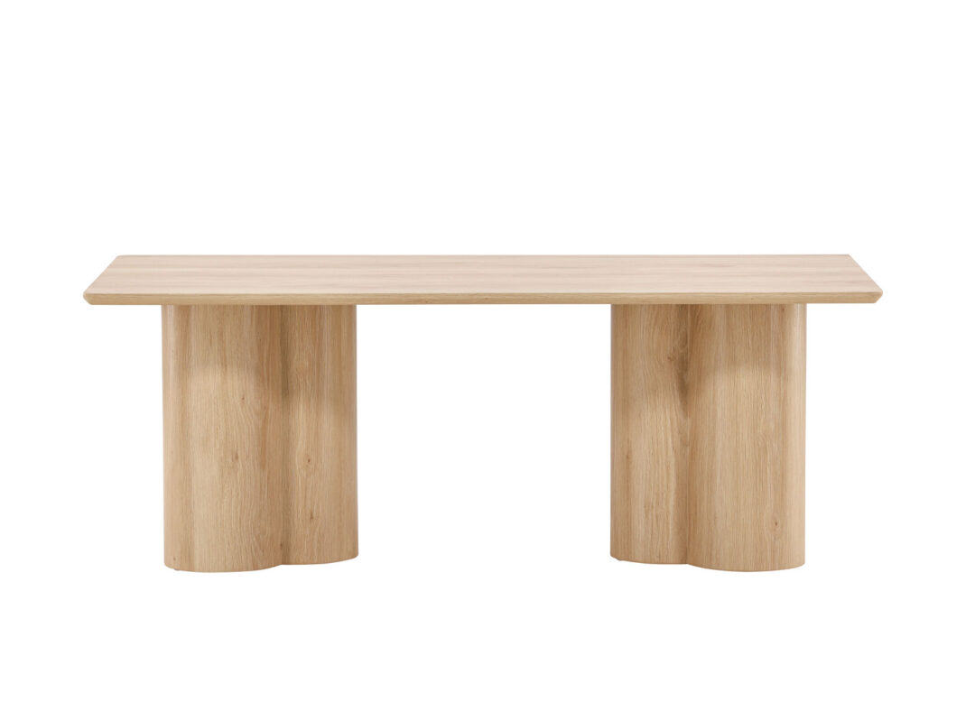 Table basse rectangulaire aspect bois blanchi moderne