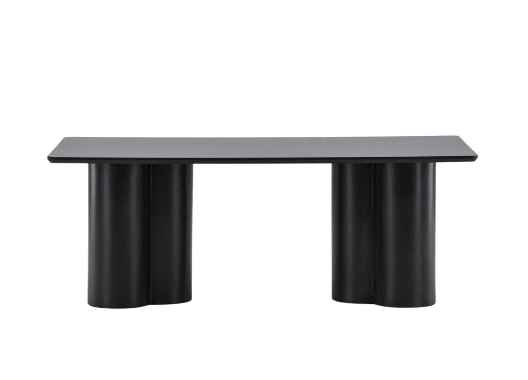 Table basse rectangulaire aspect bois noir moderne