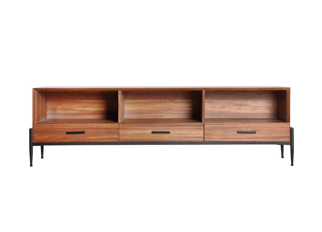 Meuble tv en bois de sapin massif 174 cm