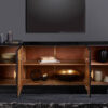 Buffet 180cm en bois de manguier massif peint noir