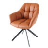 Chaise en cuir couleur cognac - Cognac