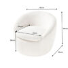 Fauteuil en tissu bouclette blanc rotatif à 360°