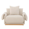 Fauteuil en lin beige 120cm