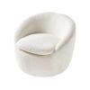 Fauteuil en tissu bouclette blanc rotatif à 360°