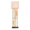 Lampe de salon bois et lin beige moderne