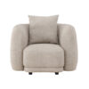 Fauteuil de salon 1 place en tissu bouclé beige foncé