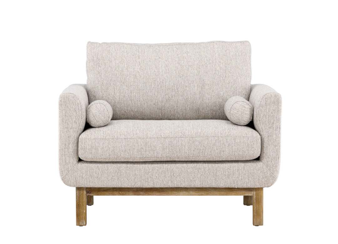 Fauteuil de salon en tissu beige