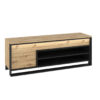 Meuble TV 155 cm bois et noir moderne