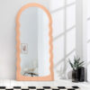 Miroir arche de 160 cm ondulé sur les bords, couleur abricot