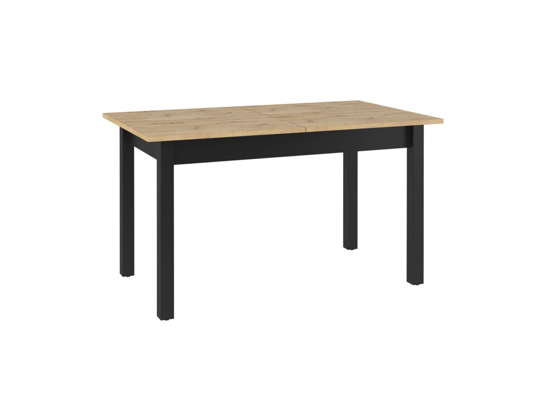 Table de salle à manger extensible bois et noir