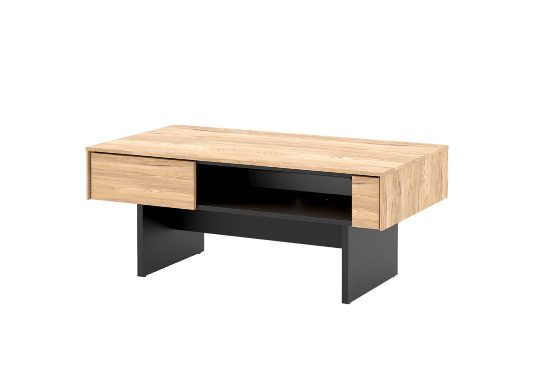 Table basse bois et noir