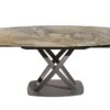 Table de repas ovale aspect marbre taupe