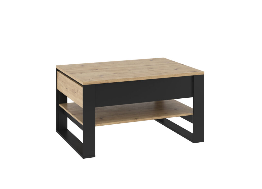 Table basse 100 cm bois et noir