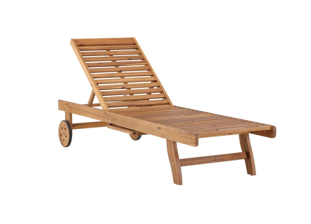 Chaise longue en bois d'acacia