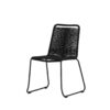 Lot de 2 chaises de jardin en métal noir et corde tressées