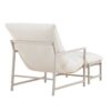 Fauteuil de jardin beige avec repose pieds et coussins