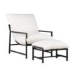 Fauteuil détente de jardin noir et blanc avec coussins