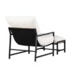 Fauteuil détente de jardin noir et blanc avec coussins