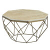 Table basse octogonale en travertin beige