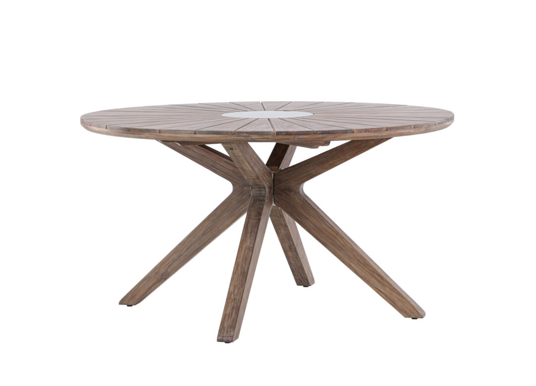 Table de jardin ronde en bois d'acacia