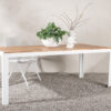 Table de jardin 200cm en bois d'acacia et alu blanc